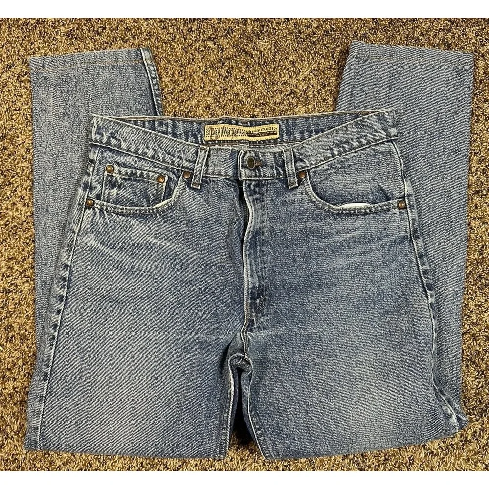 Vintage Levi's Silvertab Jeans Men's 34x30 Blue Made In USA 90s‎ Denim Pants 512